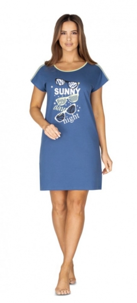 Levně Regina Dámská noční košile Sunny day night, tmavě modrá Velikosti těh. moda: XXL (44)