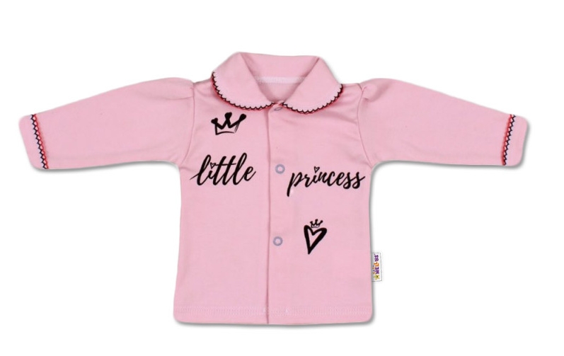 Levně Baby Nellys Bavlněná košilka Little Princess - růžová Velikost koj. oblečení: 56 (1-2m)