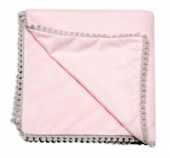 Levně Dětská deka Velvet - oboustranná s ozdobným lemováním, Baby Nellys 100 x 75 cm, sv. růžová