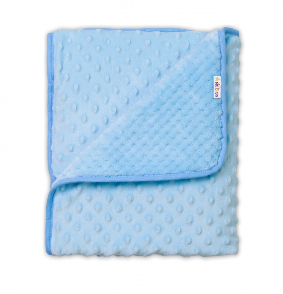 Levně Dětská luxusní oboustranná deka s minky 80x90 cm, modrá, Baby Nellys