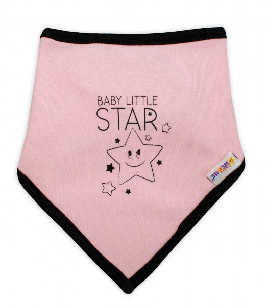 Levně Dětský bavlněný šátek na krk Baby Nellys, Baby Little Star - růžový