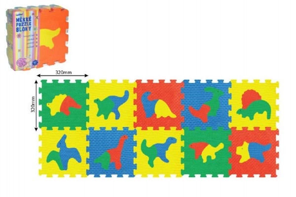 Levně Wiky Pěnové puzzle Dinosauři 32x32cm 10ks v sáčku