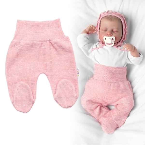 Pletené kojenecké polodupačky Hand Made, Baby Nellys, růžové Velikost koj. oblečení: 56 (1-2m)