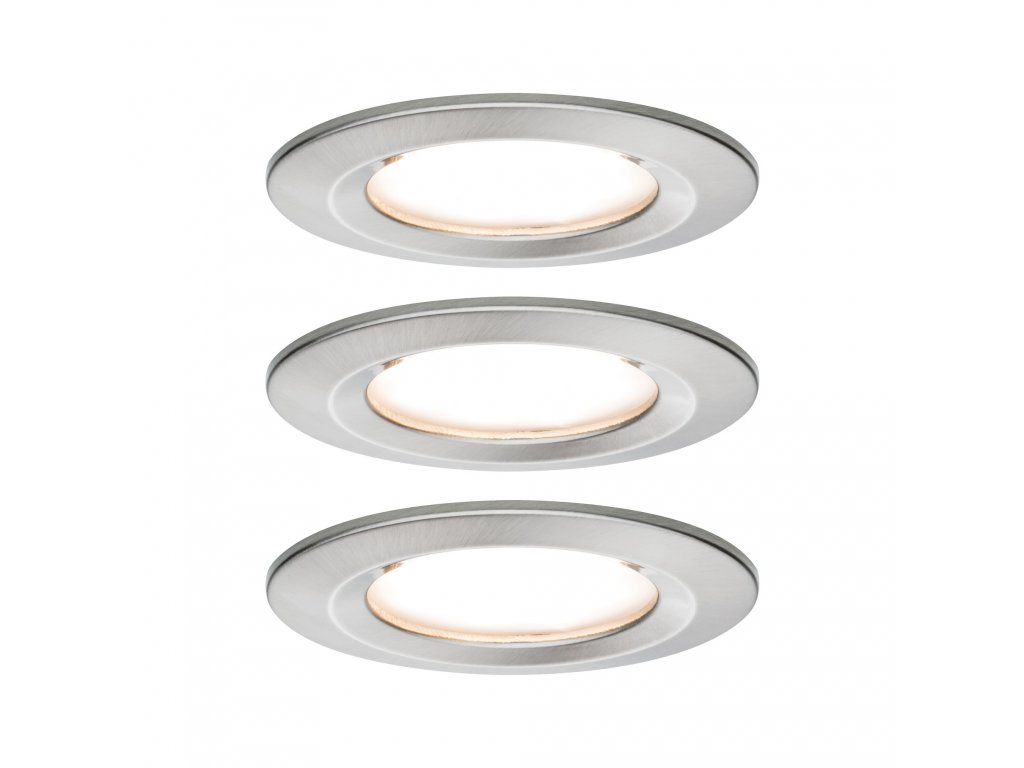 PAULMANN - Vestavné svítidlo LED Nova kruhové 3x6,5W kov kartáčovaný nevýklopné 3-krokové-stmívatelné, P 93494