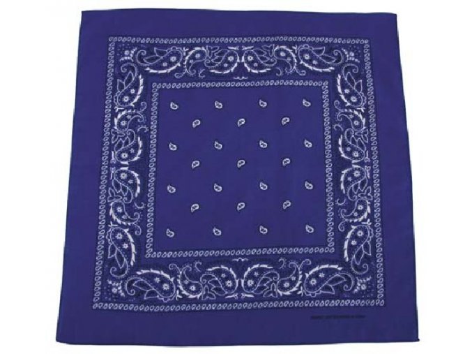 Bandana šátek - 55 x 55 - Royal - Modro-Bílá