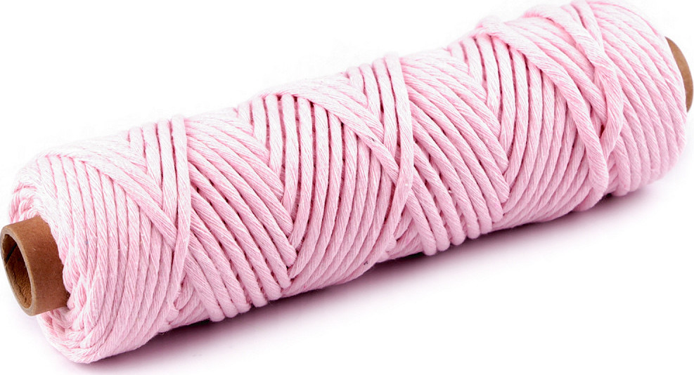 Bavlněná šňůra macrame Ø3 mm Varianta: 11 (052) růžová nejsv., Balení: 50 m