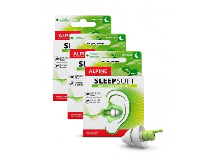 Alpine SleepSoft špunty do uší na spaní 3x výhodné balení