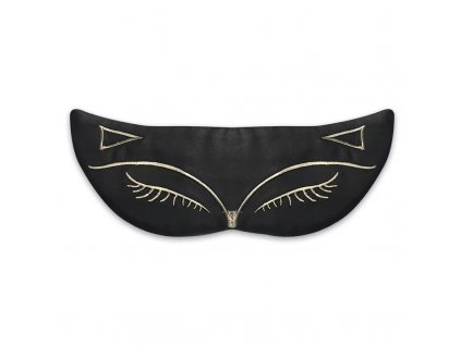 Černá luxusní kočíčí maska na oči na spaní