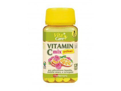Vitamin C 100 mg MIX, pomeranč a malina 120 žvýk. tbl.
