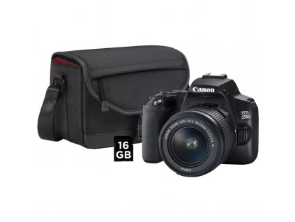 Zrcadlovka Canon EOS 250D + 18-55 + SB130 + 16GB karta