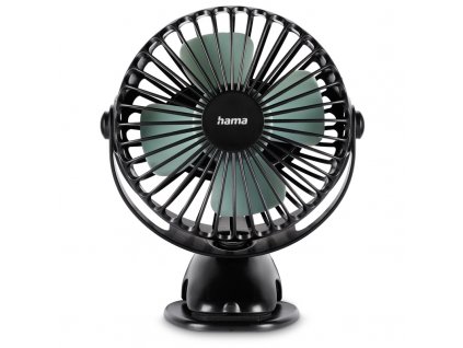 Ventilátor Hama stolní, USB, s klipem, 3 rychlosti - černý