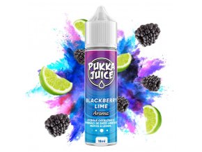 Pukka Juice - Shake & Vape - Blackberry Lime (Chladivá ostružina s citrusy) - 18ml, produktový obrázek.