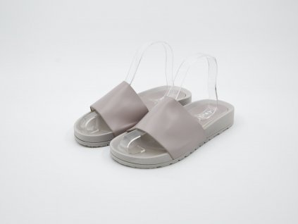 Pohled na pár Dámské pantofle gumové s vykrojenými špičkami ergonomické šedé June