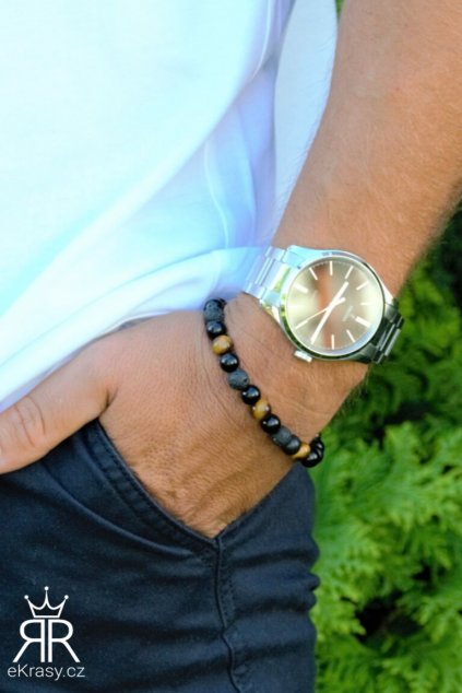 eKrasy náramek Zefyros - krásný dárek pro muže kombinace s hodinkami