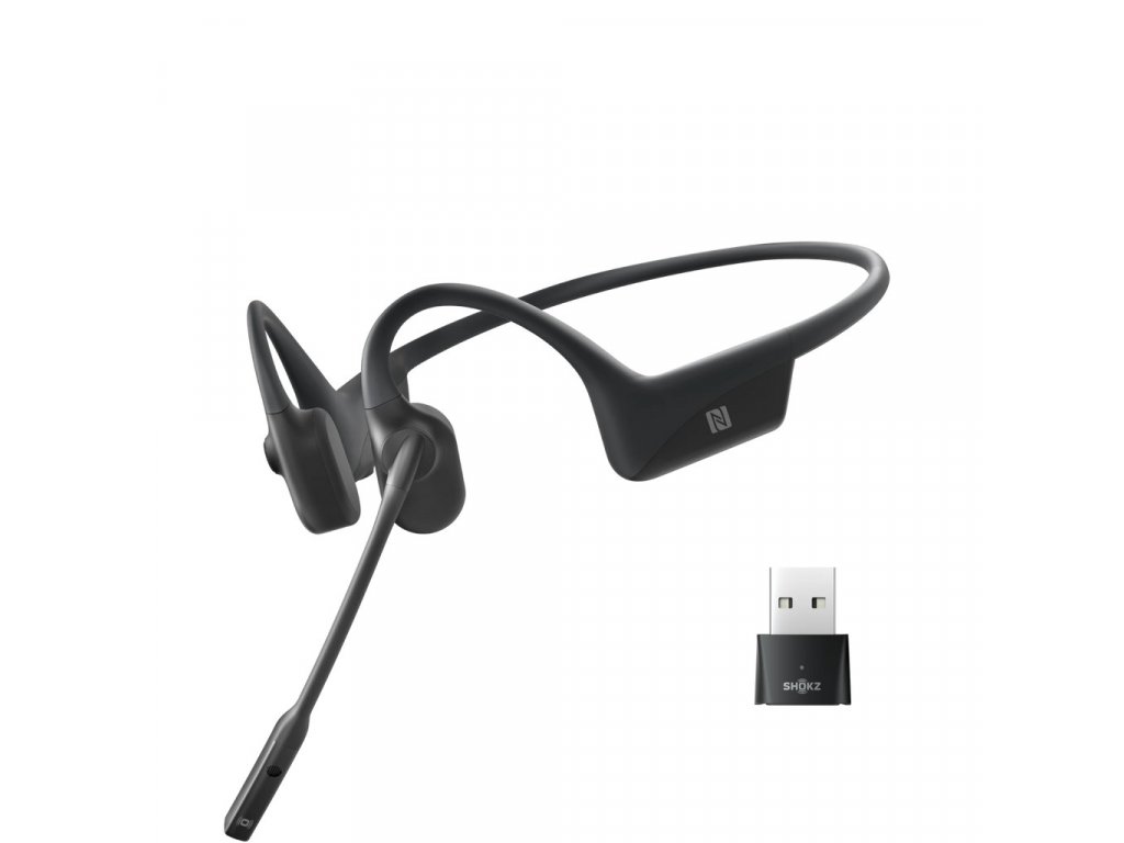 SHOKZ OpenComm UC Sluchátka s mikrofonem Bezdrátový Za ucho Kancelář / call centrum Bluetooth Černá