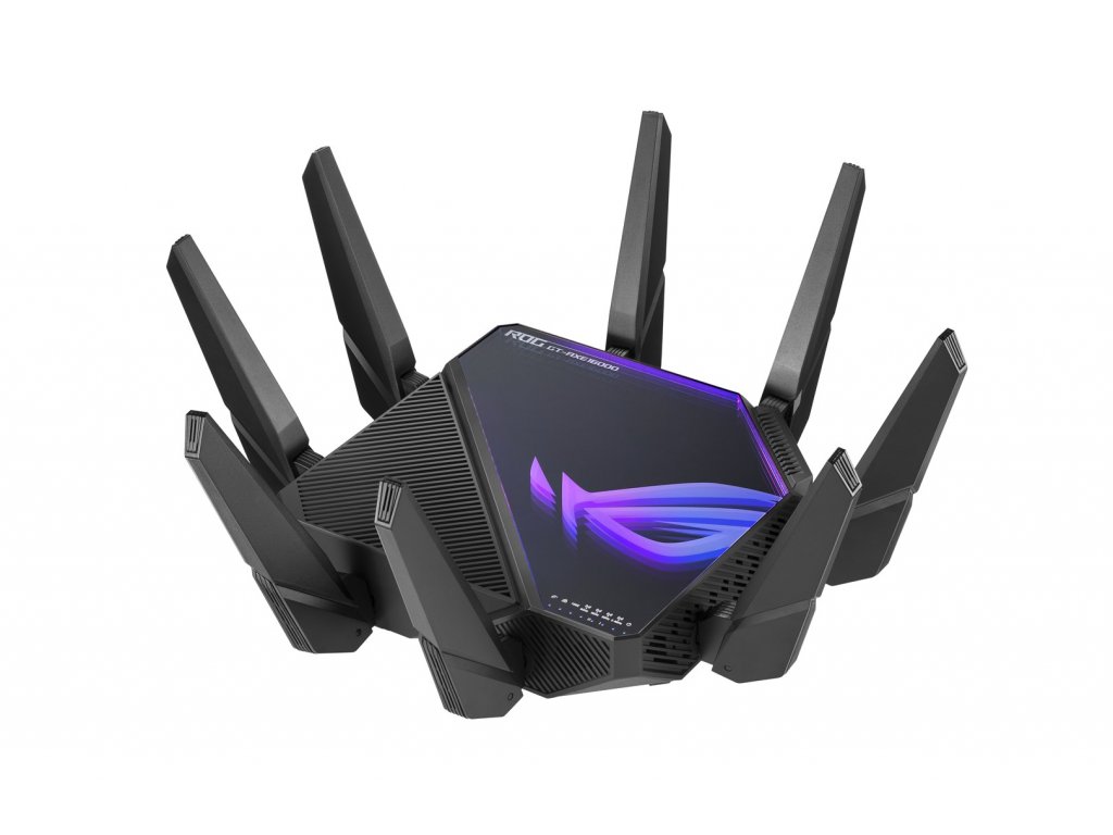 ASUS ROG Rapture GT-AXE16000 bezdrátový router 10 Gigabit Ethernet Tři pásma (2,4 GHz / 5 GHz / 6 GHz) Černá
