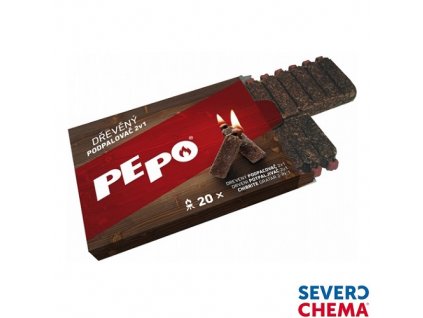 PE-PO® Dřevěný podpalovač 2v1, 20 podpalů