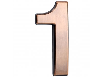 Číslo ´1´, domovní, samolepicí, 7×10 cm, ABS, bronzové