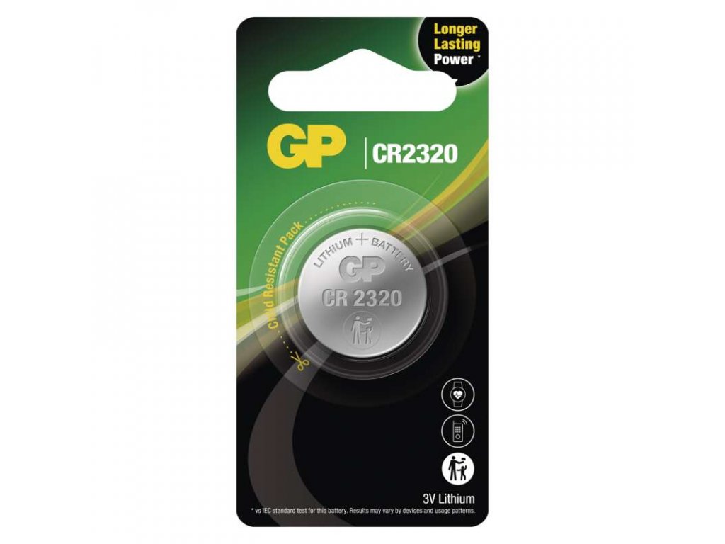 Lítiová gombíková batéria GP CR2320, 1 ks - B15451
