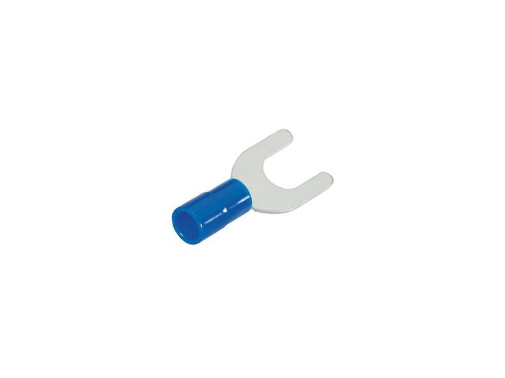 Lisovacia vidlica - 18 0144 - izolovaná 1,5-2,5/M4 mm - modrá (100 ks)