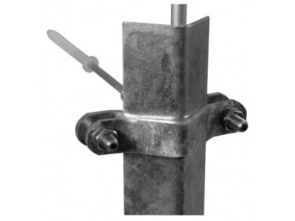 Držiak ochranného uholníka univerzálny s klincom - DOU kl 2 - 140/80mm - Fe/Zn - 0,32kg