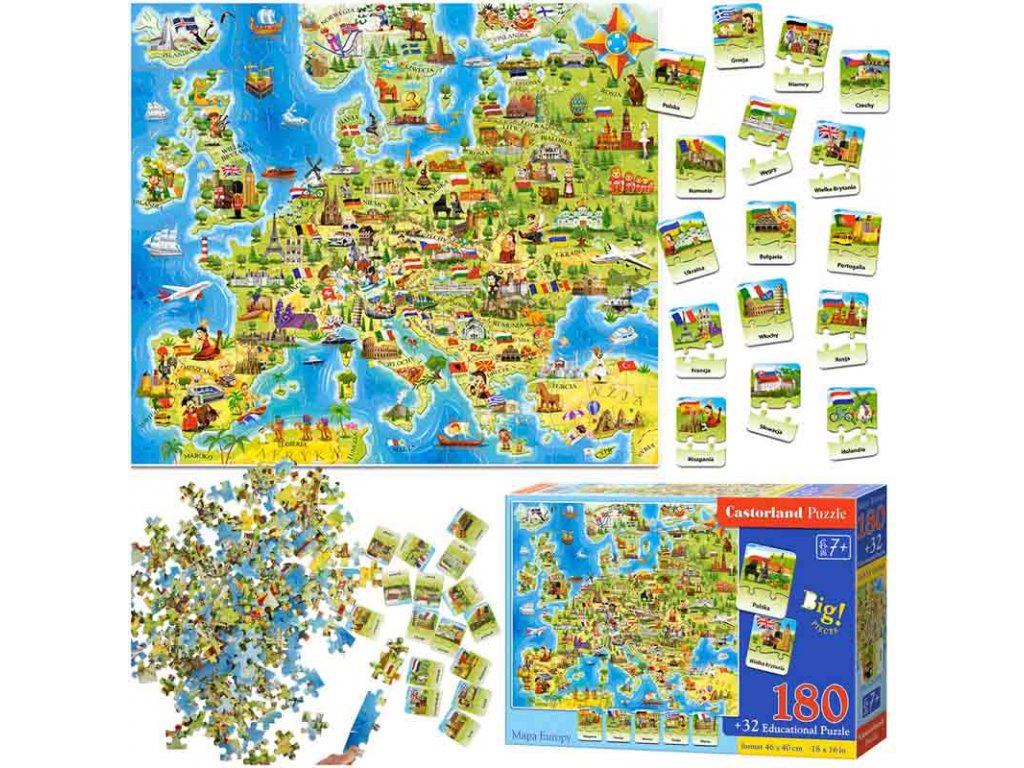 CASTORLAND Vzdelávacia puzzle mapa Európy