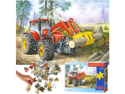 CASTORLAND Puzzle 60el. Lesný pozemok - Traktor s drapákom