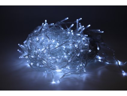 Vánoční světelný řetěz 300 LED, Studená bílá, 15 m