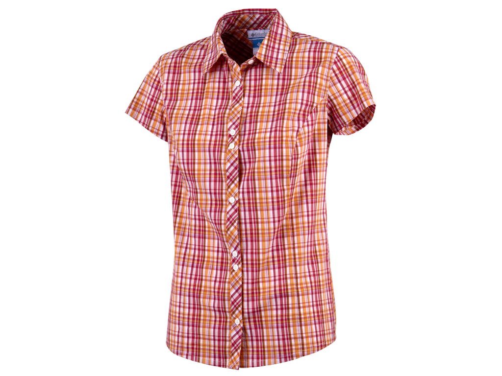 Dámská košile Columbia Diamond Lake ™ Short Sleeve Shirt Zing Plaid oranžová