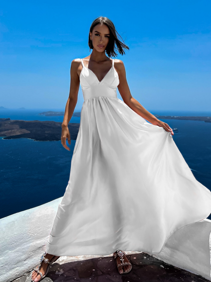 Bílé elegantní šaty MAKANY