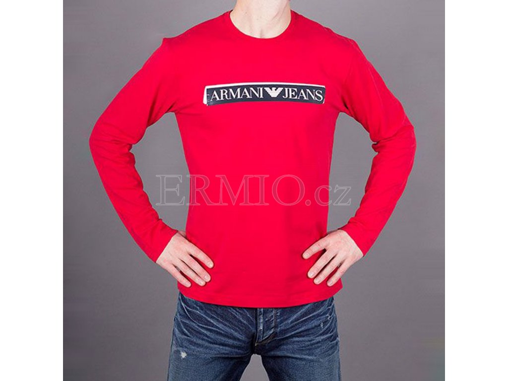 Tričko červené Armani Jeans pánské