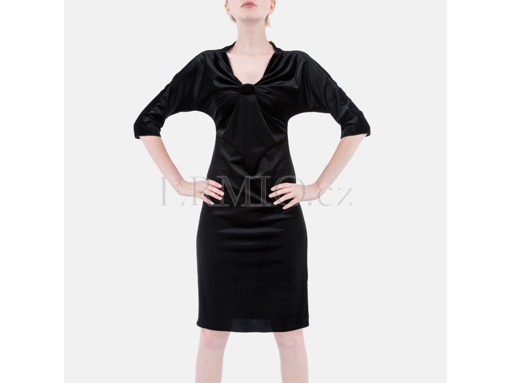 Luxusní semišové šaty Armani černé
