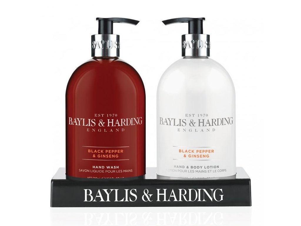 Baylis & Harding Tekuté mýdlo/Mléko na ruce  Černý pepř/Ženšen  2x500ml *