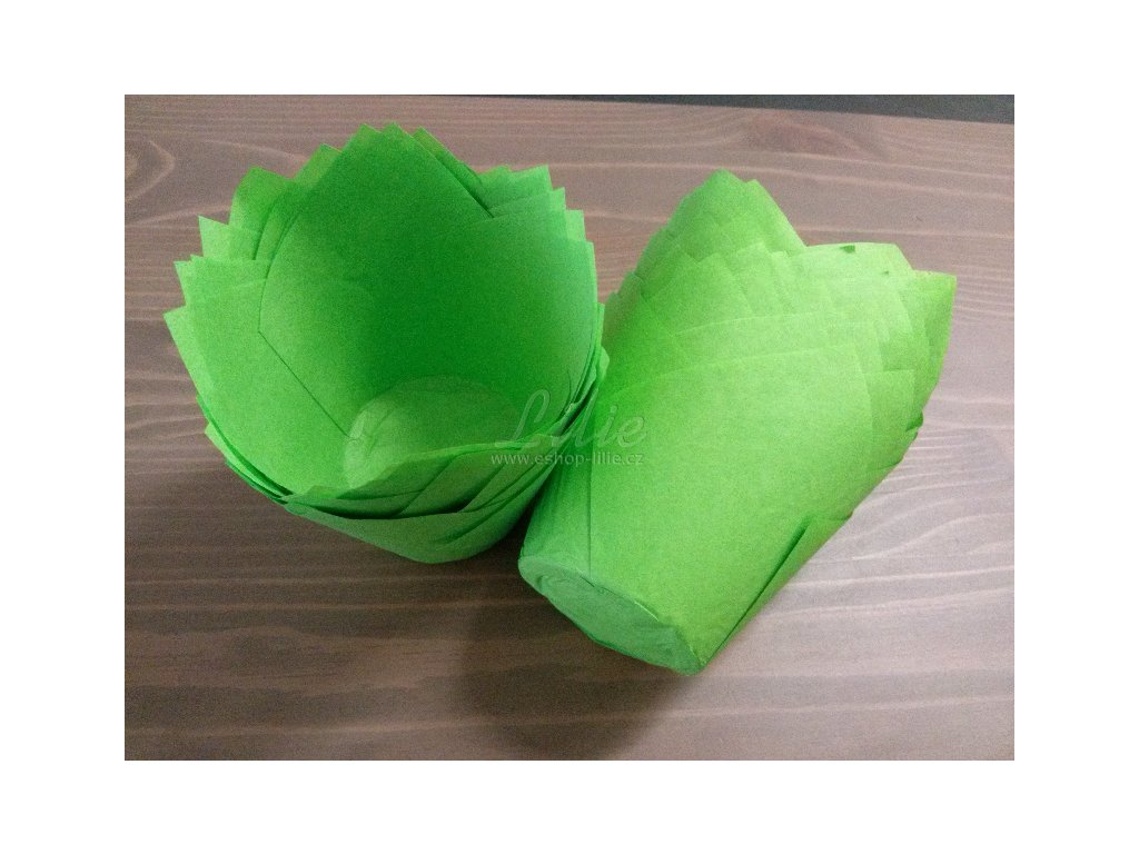 Zelené cukrářské tulipánové košíčky 50ks