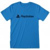 Unisex tričko Playstation: Black Logo  modrá bavlna
