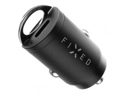 Adaptér do auta FIXED 2x USB-C PD, 30W - černý