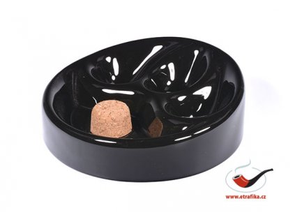 Dýmkový popelník keramický na 3 dýmky černý