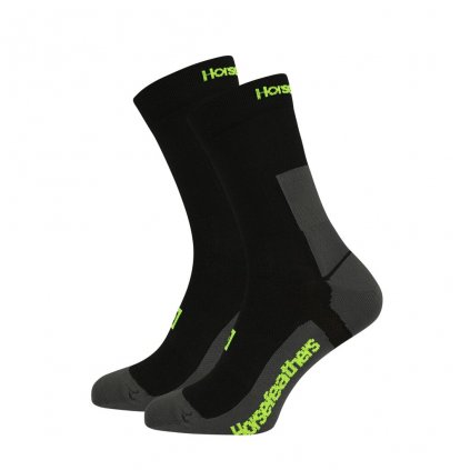Horsefeathers technické funkční ponožky Cadence Long  black limeade  + doručení do 24 hod.
