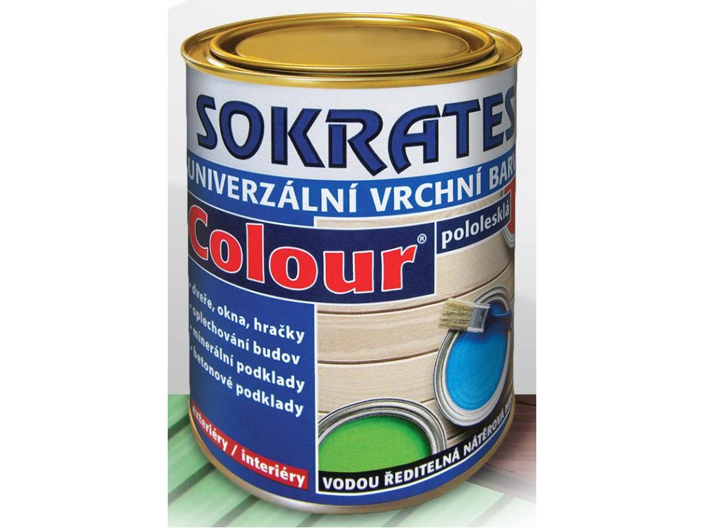 SOKRATES COLOUR univerzální vrchní barva (tmavě zelená pololesklá) 10kg (Barva tmavě zelená pololesklá)