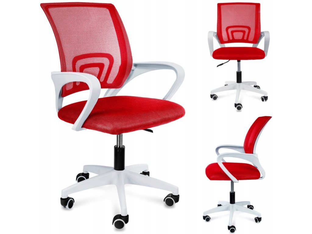 Otočná židle SMART červené s bílou