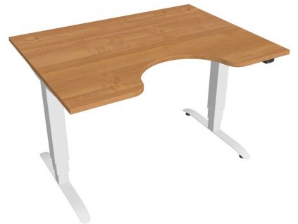 Elektricky výškově stavitelný stůl Hobis Motion Ergo - 3 segmentový, standardní ovladač (Farba dosky višňa, Farba kovu sivá RAL 9006, Šírka 180 cm)