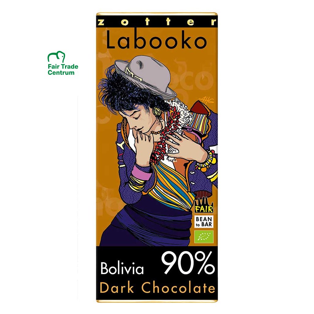 Fair trade bio horká čokoláda Zotter Bolívia 90%