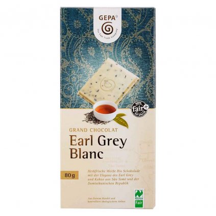 Fair trade bio bílá čokoláda s černým čajem Earl Grey
