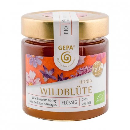 Fair trade bio květový med z divokých květů, tekutý, 250 g