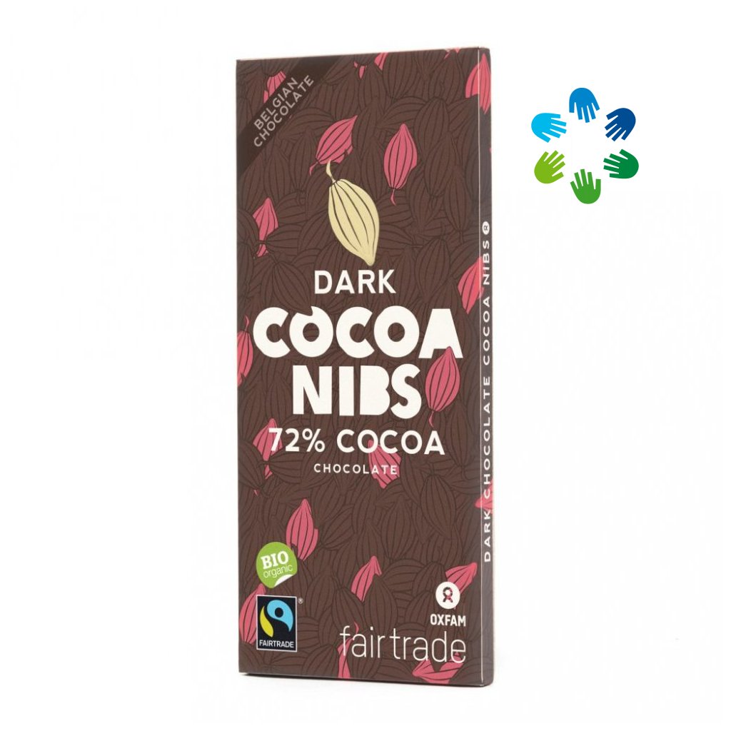 Hořká čokoláda s kakaovými boby, 72% kakaa, 100 g