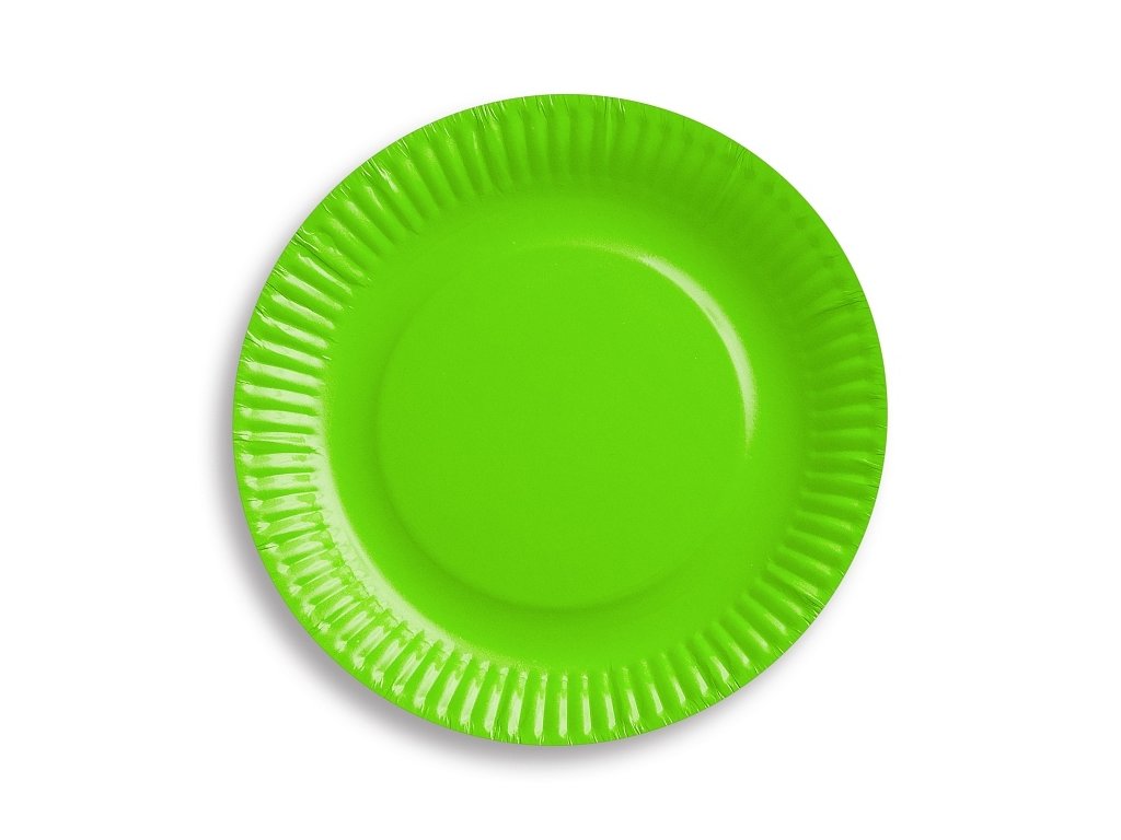 Papírové talíře zelené 18cm, 6ks
