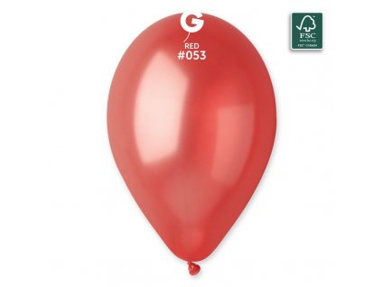 Latexový metalický balónek 28cm, 053 červený