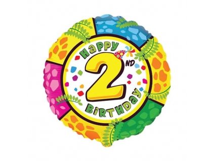 0013027 foliovy balonek happy birthday cislo 2 45 cm