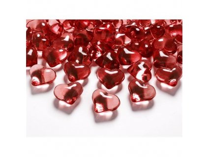 Diamantové konfety, červené srdce