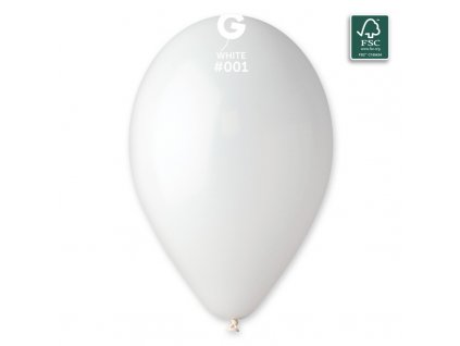 Latexový balónek 33cm, 001 bílý